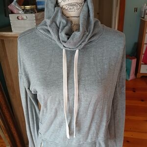 UGG Gray Cowl Neck Sweater with Drawstring